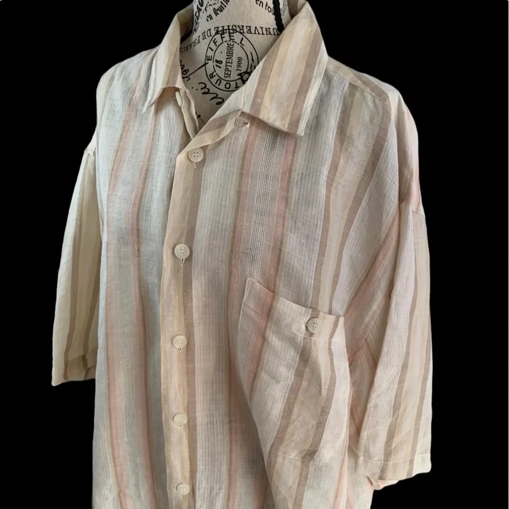Trust 100% linen Button Down shirt Men’s XL - Picture 3 of 7